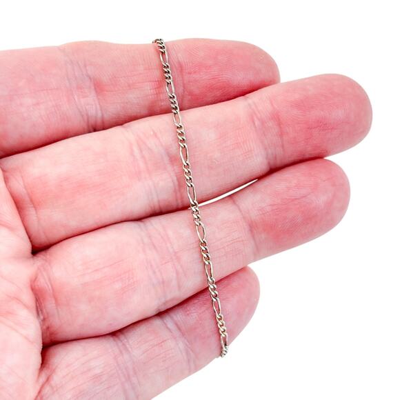 Vintage Italy Sterling Silver 925 1.8mm Figaro Chain Bracelet 7.25" - Picture 1 of 5